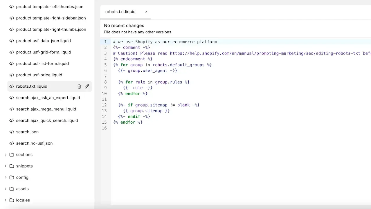 Shopify create robots txt step 3